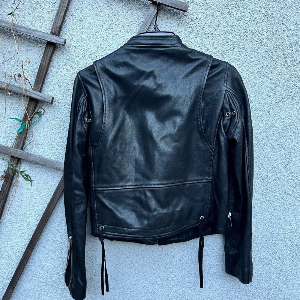 Anine Bing Bowie Leather Biker Jacket in Black - Picture 13 of 16